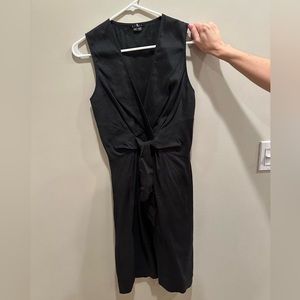 Theory black linen dress